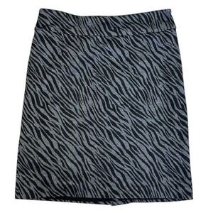 Tribal Knit‎ Pencil Skirt Zebra Print Career Wear Stretch Casual Comfort Size 8